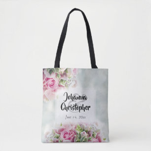 Elegante Rosen & Peonies auf Aquamarinen Hochzeite Tasche