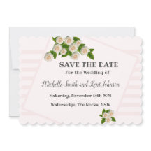 Elegante Rosen Rosen Rosa Save the Date Rosa Rosa