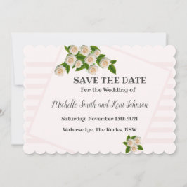 Elegante Rosen Rosen Rosa Save the Date Rosa Rosa
