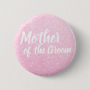 Elegante RosengoldGlittermutter des Bräutigams Button