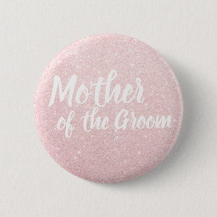 Elegante RosengoldGlittermutter des Bräutigams Button