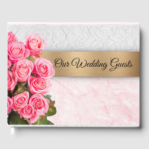 Elegante Rosenhochzeit Gästebuch