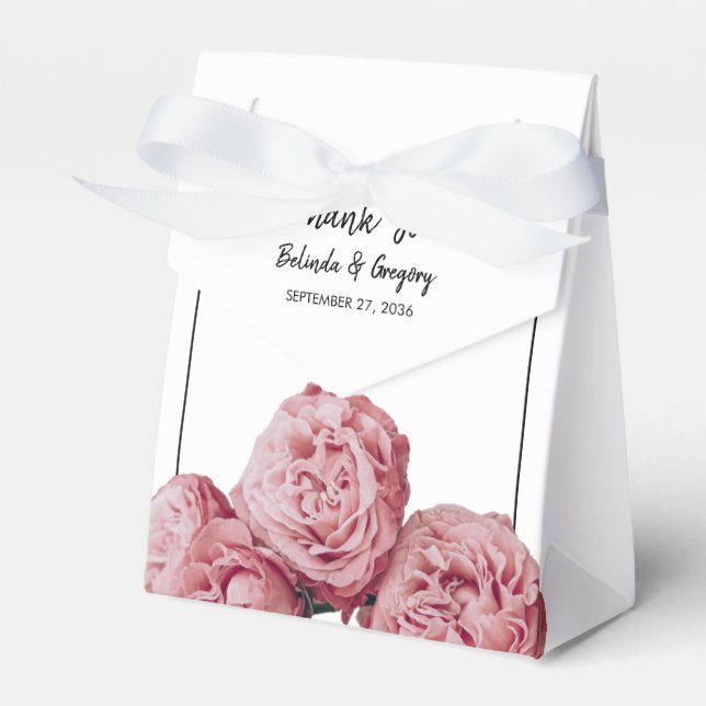 Elegante Rosenhochzeit Geschenkschachtel (Vorderseite)