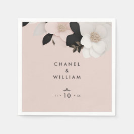 Elegante Rosenhochzeit Serviette