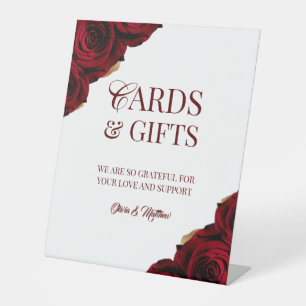Elegante Rosenkarten & Geschenke Hochzeit  Sockelschild