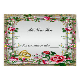 Élégante Roses Rouges Rustiques Pliées Table Carte