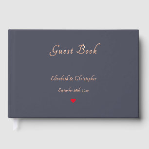 Elegante Rost Lila Rose Gold Hochzeiten Jubiläum Gästebuch
