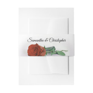 Elegante Rost Orange Rose Einfaches Glam Hochzeit Einladungsbanderole