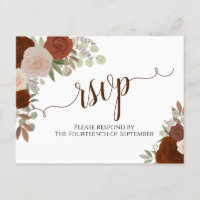 Elegante Rost Orange Wasserfarben Rose Hochzeit RS