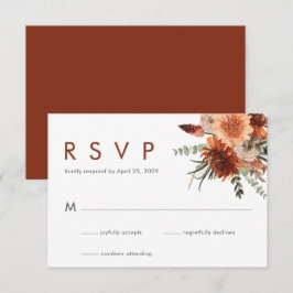 Elegante Rostfarben-Blumenhochzeit RSVP Karte
