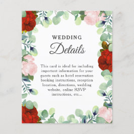 Elegante Rot Blush Rose Grüne Hochzeitsstimmung