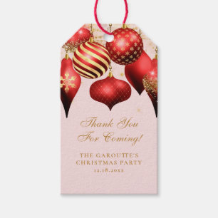 Elegante Rot-Gold-Verzierungen Weihnachtsfeier Geschenkanhänger