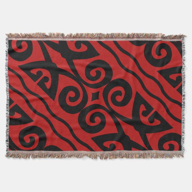 Elegante Rot-Schwarz-Moderne Decke (Vorderseite)