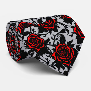 Elegante Rot-Schwarz-Rose Krawatte