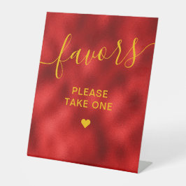 Elegante Rot- und Gold-Favoriten bitte nehmen Sie Sockelschild