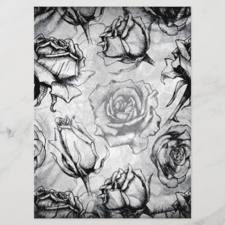 Elegante Rot-Weiß-Schwarze Rose Einladung zur Hoch