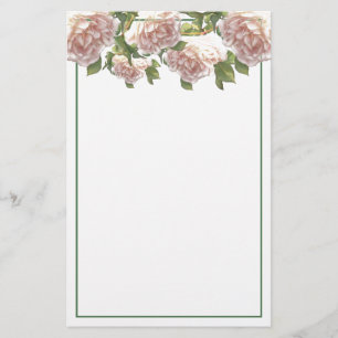 Elegante, rot-weiße Rose Briefpapier