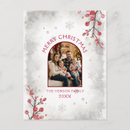 Elegante rote Beeren Familienfoto Weihnachten 