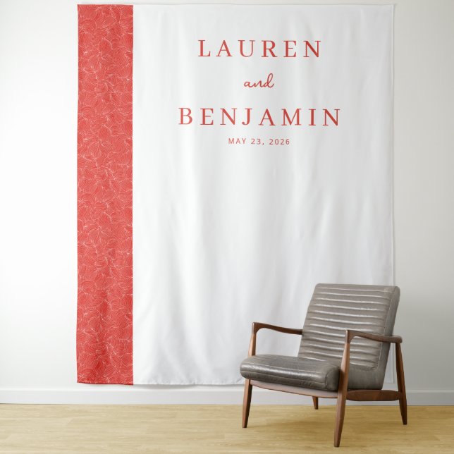 Elegante rote Blattstruktur Wandteppich (Beispiel)