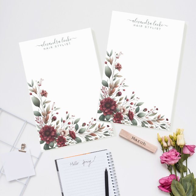 Elegante Rote Blume Bouquet Frame Post-it Klebezettel (Von Creator hochgeladen)