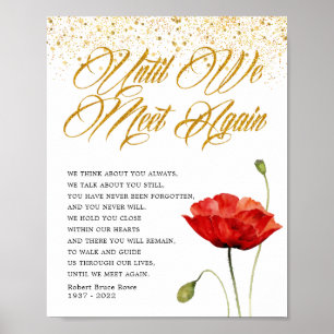 Elegante Rote Blume Gedenkstätte Beerdigung Gedich Poster