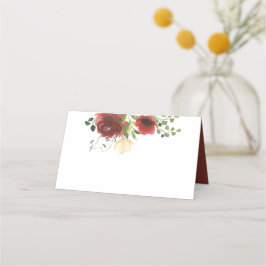Elegante Rote Blume Grüne Weinkultur Platzkarte