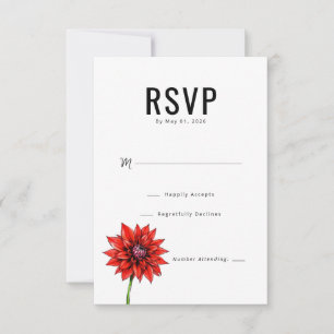 Elegante rote Blumen-RSVP RSVP Karte