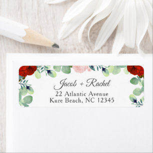 Elegante rote Blush-Rosen Grüne Hochzeit
