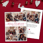 Elegante Rote Calligrafie 5 Foto Collage Weihnacht Feiertagskarte<br><div class="desc">Modern Simple Elegant Red Calligraphy 5 Foto Collage Frohe Weihnachts Script Holiday Card. Dieses festliche, minimalistische, skurrile 5 (5) Foto Feiertagskarte Template verfügt über eine hübsche Gitter Foto Collage und sagt "Frohe Weihnachten"! Der "Frohe Weihnachten"-Grußtext ist in einer schönen Hand geschrieben, Wirble Swash-Schwanz Schriftart Typografie oder Kalligraphie Skript in rot...</div>