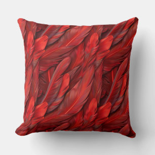 Elegante rote Federn Kissen