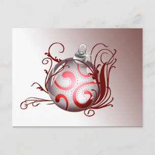 elegante rote Firmen-Weihnachtsgrüße Feiertagspostkarte