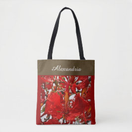 Elegante Rote Flora Moderne Persönliche Gestaltung Tasche
