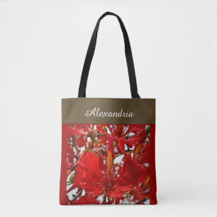 Elegante Rote Flora Moderne Persönliche Gestaltung Tasche