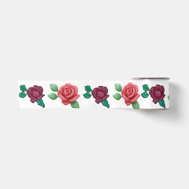 Elegante rote florale Rose Satinband