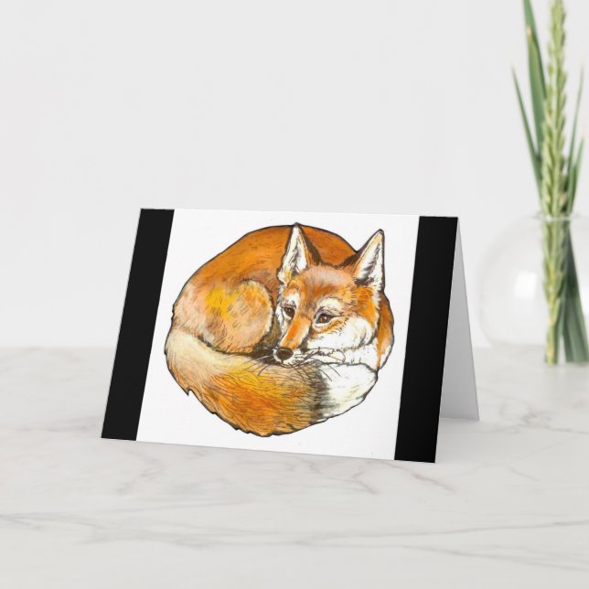 Elegante Rote Fox Grußkarte, individuell anpassbar Karte (Vorderseite)