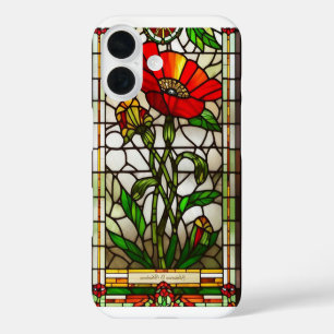 Elegante rote Glasblumen iPhone 16 Hülle