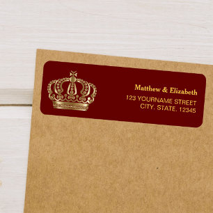 Elegante rote Gold verzierte Kronen Hochzeit