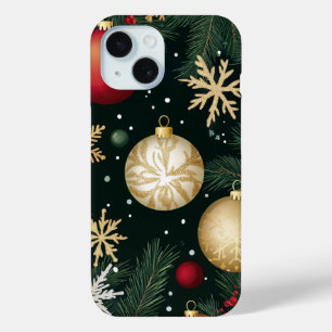 Elegante rote goldene festliche Weihnachtsdekorati Case-Mate iPhone Hülle