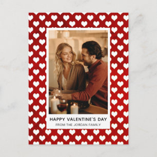 Elegante rote Herzen Frohen Valentinstag 1 Foto Feiertagspostkarte