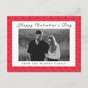 Elegante rote Herzen Frohen Valentinstag 1 Foto Feiertagspostkarte