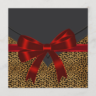 Elegante rote Leopard Party Einladung
