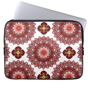 Elegante rote Mandala-Muster-Laptoptasche – Künstl Laptopschutzhülle