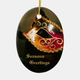 Elegante rote Maskenbild-Hängeornament Keramikornament