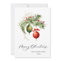 Elegante Rote Ornament Frohe Weihnachtsgrüße