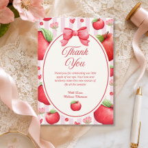 Elegante rote rosa Apfel Coquette Babyparty