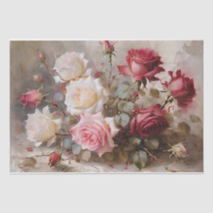 Elegante rote, rosa und weiße Rosen Seidenpapier