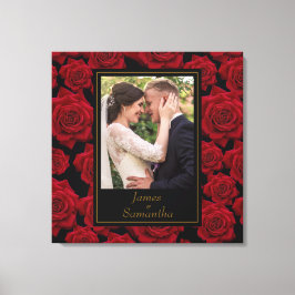 Elegante Rote Rose - Benutzerdefiniertes Foto Leinwanddruck
