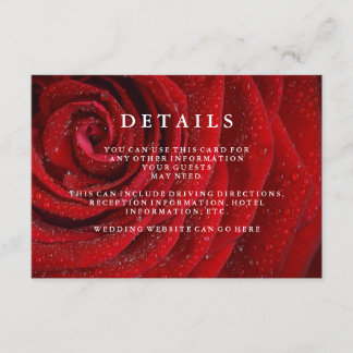 Elegante Rote Rose Blumenzettel Begleitkarte
