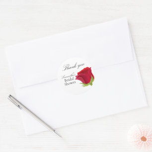 Elegante rote Rose Brautparty  Runder Aufkleber
