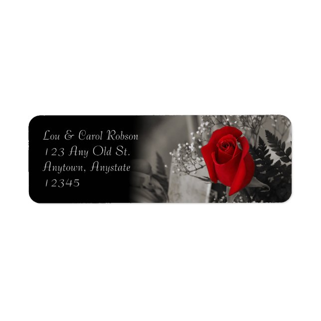 Elegante Rote Rose Fade Out Black and White Bouque (Vorne)